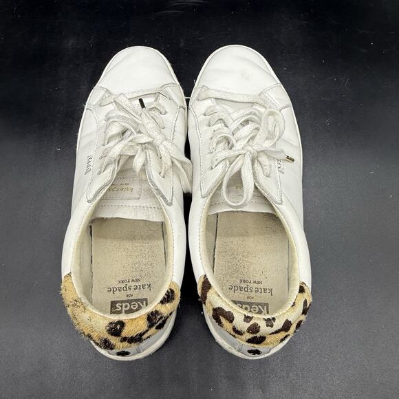 Keds For Kate Spade White Leather Sneakers Womens Size 8 WH61641 - Picture 6 of 8